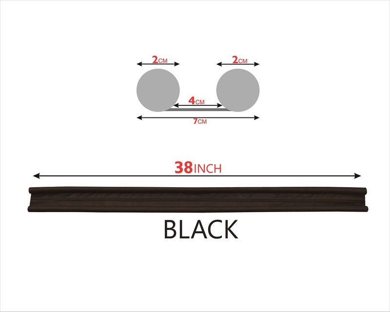 GLUN® 39Inch Door Bottom Gap Filler Strip, Stop Outside Dust, Hot Air, Insects, Water, Use in Wooden, Steel, Fiber, Plastic Doors 20mm Thickness Black Pack of 3 - Image 4