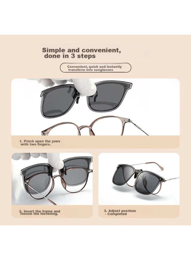 Eyes Mose Folding Sunglasses Clip, Outdoor Uv Protection, For Nearsighted Glasses, Polarized Sunglasses Clip, Recommended For Driving  - Image 5