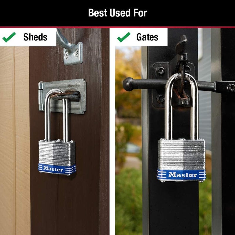 Master Lock 1TRILJ Outdoor Padlock with Key - 3 Pack Keyed-Alike - Image 3