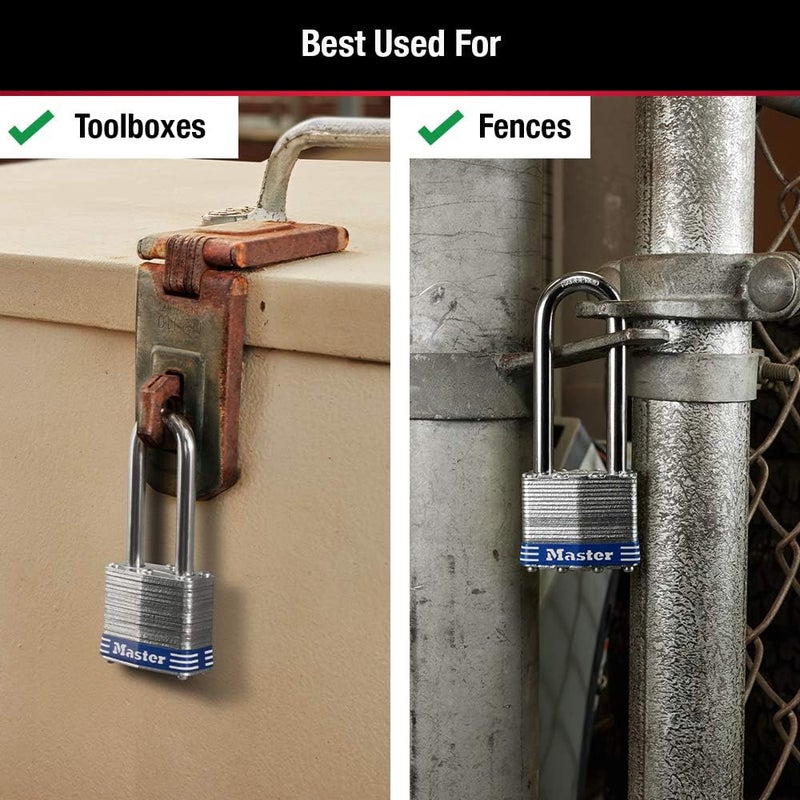 Master Lock 1TRILJ Outdoor Padlock with Key - 3 Pack Keyed-Alike - Image 4