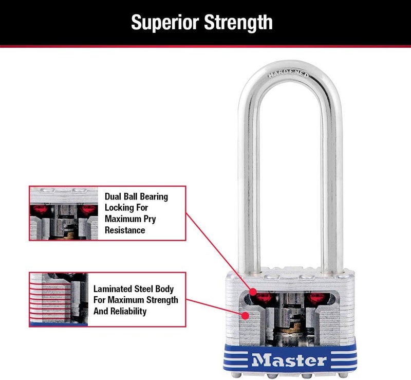 Master Lock 1TRILJ Outdoor Padlock with Key - 3 Pack Keyed-Alike - Image 5