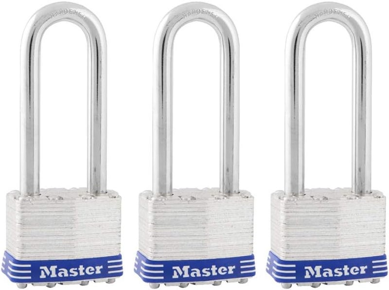 Master Lock 1TRILJ Outdoor Padlock with Key - 3 Pack Keyed-Alike - Image 1