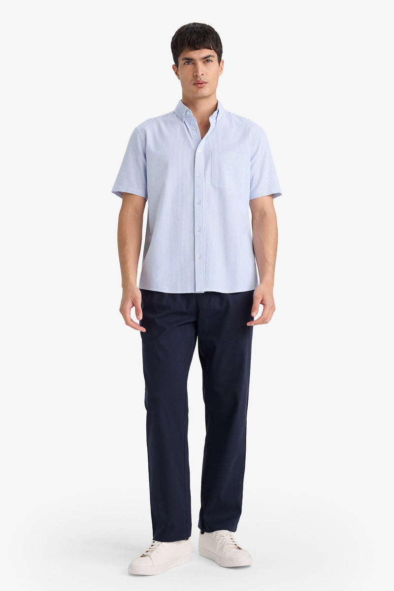 DeFacto Blue Man Basic Long Sleeves Cotton Shirt Casual - Image 2