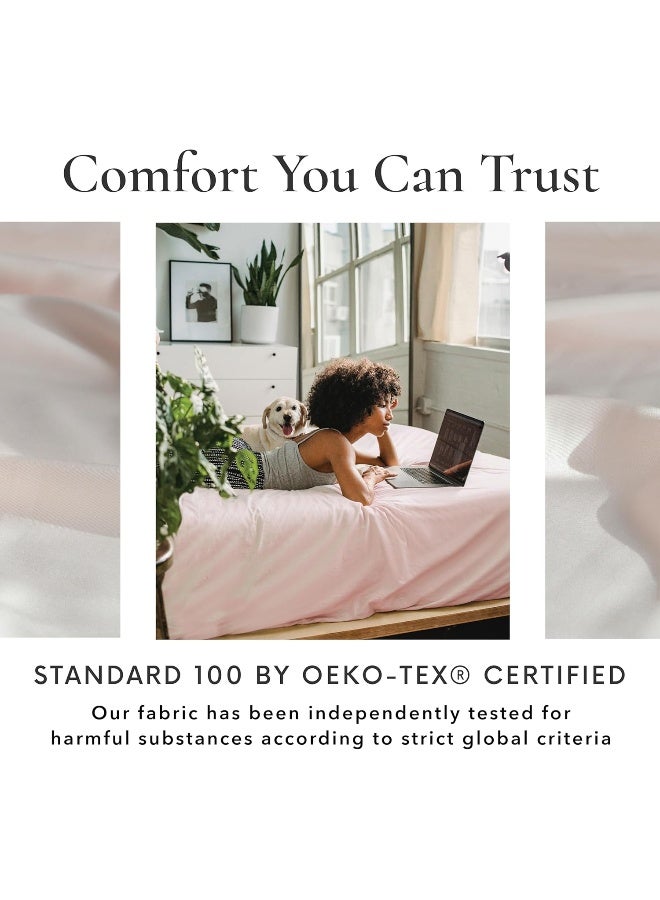 Bamboo Bay 4 Piece King Size Sheets Set - 100% Viscose Made From Bamboo Sheets King Size - Ultra Soft Cooling Sheets For Hot Sleepers - Breathable King Sheets Deep Pocket Fits Up to 16" Mattress, Pink - Image 3