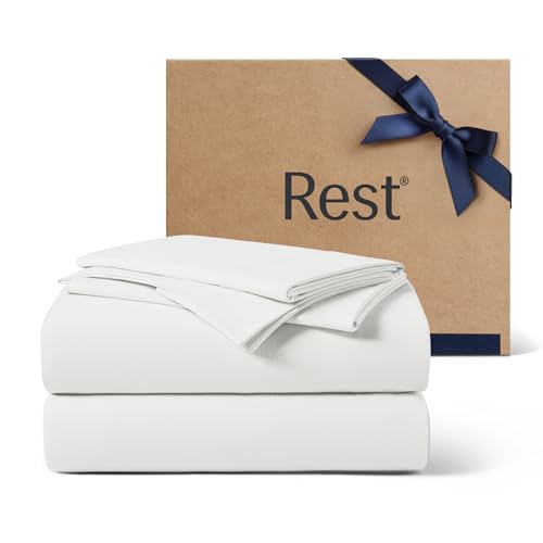 REST® Evercool®+ Cooling Sheet Set, Queen Size, Arctic White, Breathable Bed Sheets for Hot Sleeper and Night Sweats, with Pillowcases, with Ionic+ Self-Cleaning Silver Yarn for Sensitive Skin, 4PCS - Image 1