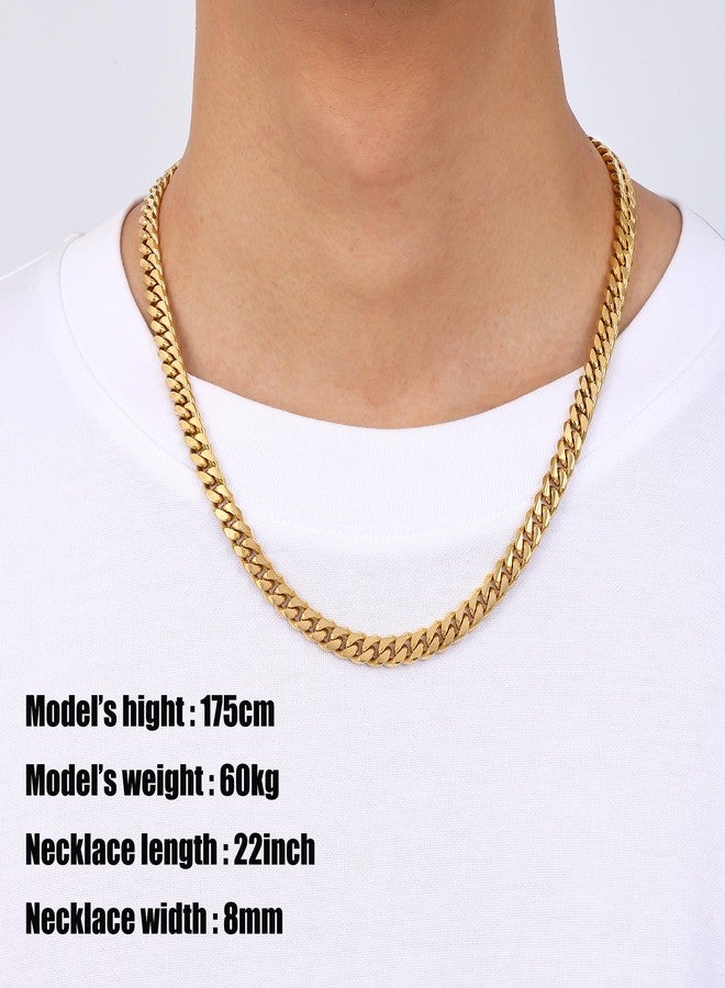 Fiusem 3.5mm Cuban Link Chains for Men, Silver Tone/Black/14K Gold Plated Stainless Steel Necklace Chain, Mens Necklace 16, 18, 20, 22, 24, 26, 28 Inch, 26 inches, Stainless Steel, No Gemstone - Image 2