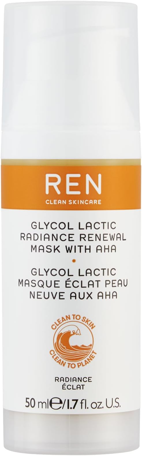 REN Clean Skincare Glycol Lactic Radiance Renewal Mask Exfoliating Gel Face Mask for Brighter Firmer Smoother Skin Reduces Fine Lines Refines Skin Texture Cruelty Free Step 2 Exfoliate - Image 1