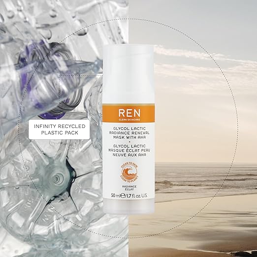 REN Clean Skincare Glycol Lactic Radiance Renewal Mask Exfoliating Gel Face Mask for Brighter Firmer Smoother Skin Reduces Fine Lines Refines Skin Texture Cruelty Free Step 2 Exfoliate - Image 4