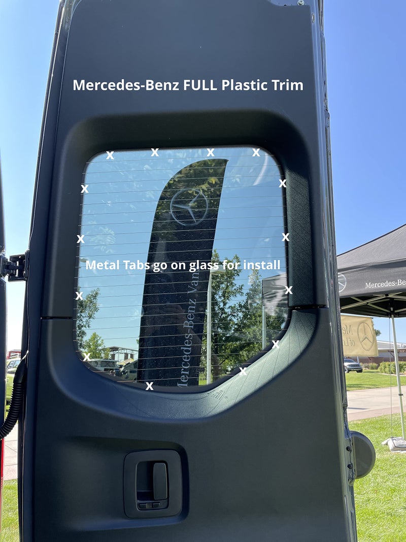 VanEssential Insulated Magnetic Blackout Rear Door Full Plastic Window Covers (Pair) Designed for Mercedes-Benz VS30 (Van Years 2019 to Current) - Charcoal Gray - Image 4