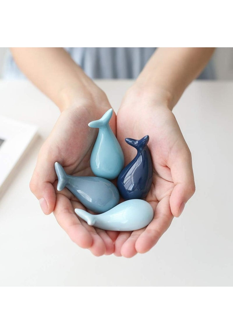 Oasisgalore 4 Pcs Blue Whale Ceramic Chopstick Holders, Animal-Shaped Table Decor  - Image 2