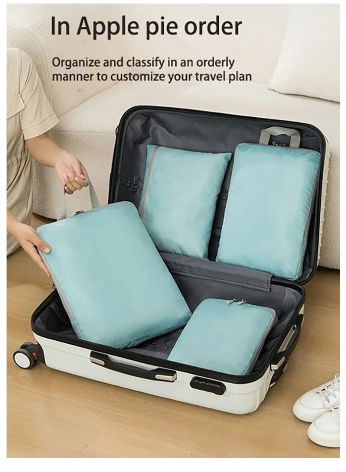 9 Set Compression Packing Cubes for Travel, Lightweight Vacation Travel Essentials, Travel Accessories for Suitcase Organizer Bags Set, Durable Luggage Organizer Travel Bags, Pink - Image 3