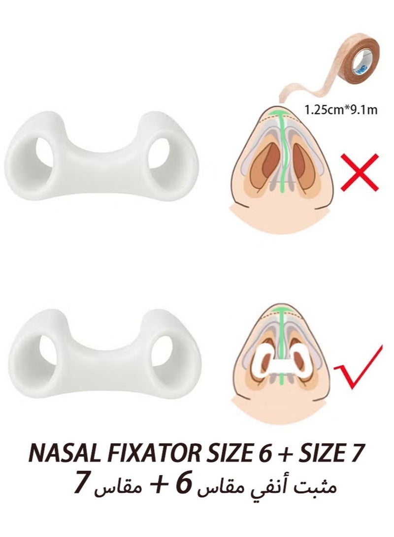 Apustim Two Nasal Fixators with Medical Tape Post-Rhinoplasty Recovery Nasal Fixators Post Surgery Nasal Shaping and Recovery Aid 100% Premium Silicone for Comfortable Wear （Size 6 + Size 7） - Image 1