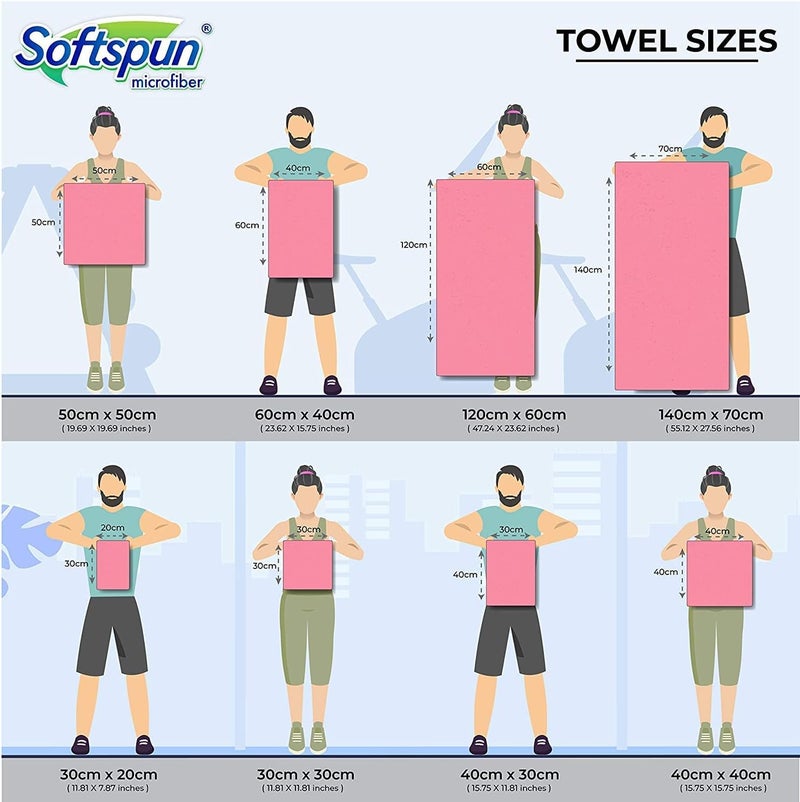 سوفتسبون مناديل تنظيف من القطن الدقيق من SOFTSPUN، 12 قطعة، مقاس 40×40 سم، وزن 220 جرام/متر مربع، متعددة الألوان! تمتص الأوساخ بشكل فعال ولا تترك خطوط أثناء الاستخدام، مناسبة للمطبخ ونوافذ السيارات وأدوات المائدة المصنوعة من الفولاذ المقاوم للصدأ والأواني الفضية. - Image 3