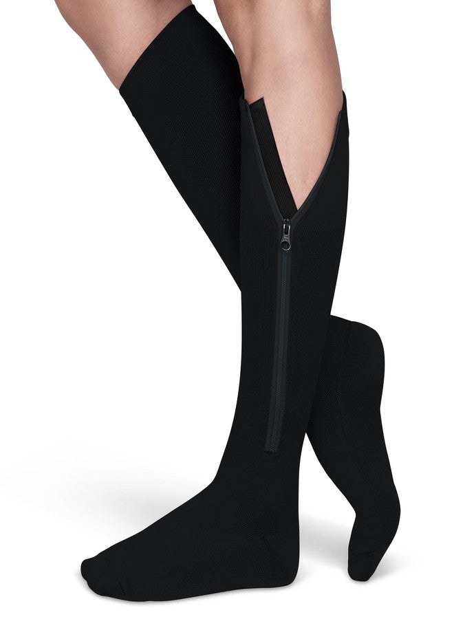 TheraMagic™ Zipper Compression Socks for Men & Women, 20-30mmHg Closed Toe Graduated Zippered Compression Stocking - Image 1