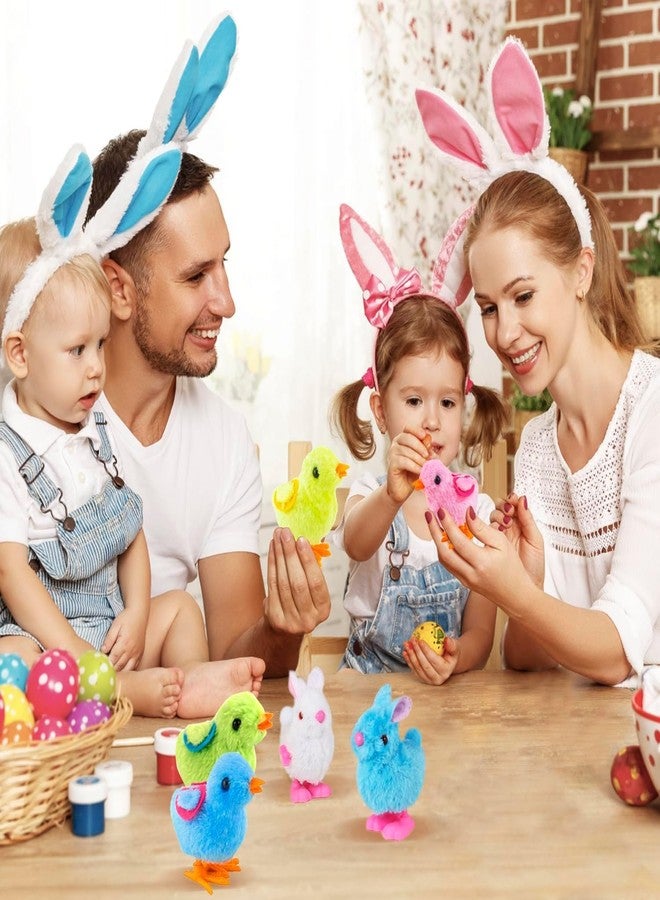 FEXXA Bunny and Jumping Chick Wind Up Toys Novelty Chicken Hopping Windup Toy for Kids Toddlers Adult Easter Egg Hunt Basket Stocking Stuffers Party Gifts [Multicolor] (4 PIC-Jumping Chick-Pattern Colour) - Image 2