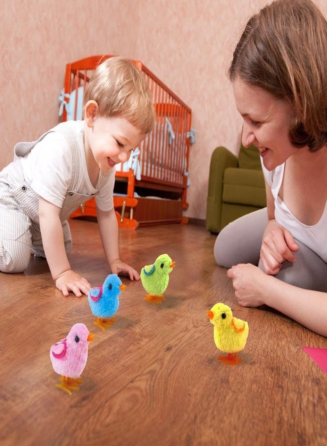 FEXXA Bunny and Jumping Chick Wind Up Toys Novelty Chicken Hopping Windup Toy for Kids Toddlers Adult Easter Egg Hunt Basket Stocking Stuffers Party Gifts [Multicolor] (4 PIC-Jumping Chick-Pattern Colour) - Image 4
