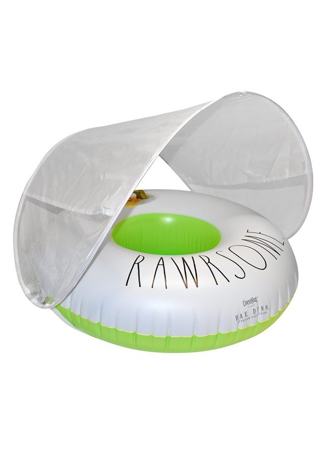 Coconut Float - Rae Dunn X Toddler Float With Canopy - New Velcro Connectors! - Child Sized Inflatable Raft & Durable Water Toy - Stable Ride-On For Summer Parties & Swim Events (Rawrsome) - Image 1