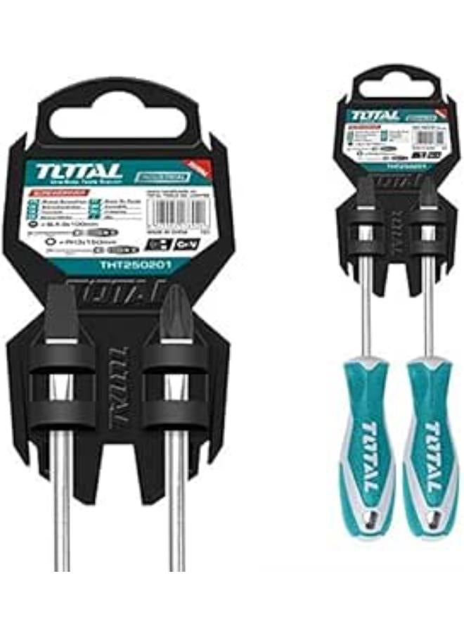 TOTAL طقم مفكات براغي مكون من قطعتين Tht250201 - Image 1