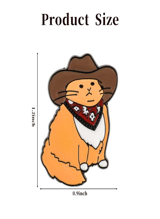 ولهيف دبوس مينا WLLHYF على شكل قطة راعي بقر، مصنوع من سبيكة معدنية، دبوس طية صدر السترة بتصميم حيوان كرتوني لطيف، مشبك قطة مرح لتزيين حقائب الظهر والملابس والسترات والحقائب والقبعات، هدية مثالية لعيد الميلاد وعيد الحب - Image 2