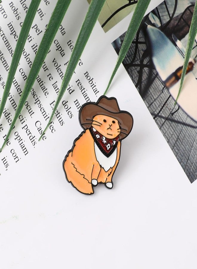 ولهيف دبوس مينا WLLHYF على شكل قطة راعي بقر، مصنوع من سبيكة معدنية، دبوس طية صدر السترة بتصميم حيوان كرتوني لطيف، مشبك قطة مرح لتزيين حقائب الظهر والملابس والسترات والحقائب والقبعات، هدية مثالية لعيد الميلاد وعيد الحب - Image 4