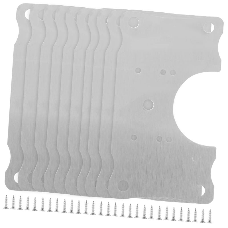 Stainless Steel Hinge Repair Kit 10pcs 9X5X0 5CM Cabinet Door Hinge Plates Replacement - Image 2