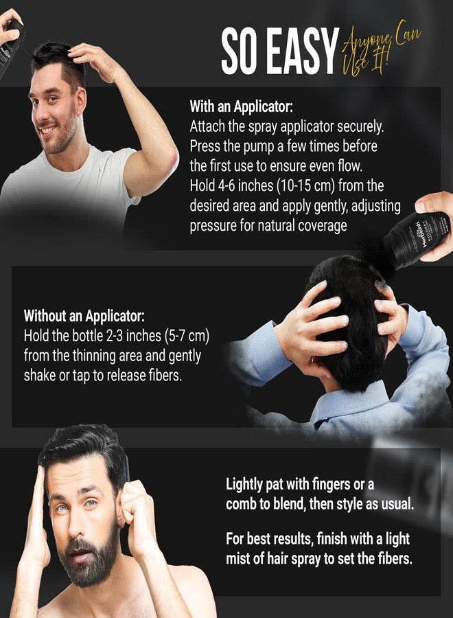 هيربيش ألياف هيربيش كولوريت لتكثيف الشعر - بودرة سوداء للشعر الخفيف، تغطية فورية لبقع الصلع وإخفاء فروة الرأس - ألياف تكثيف الشعر مقاومة للماء والعرق للرجال والنساء، 27.5 غرام - Image 4