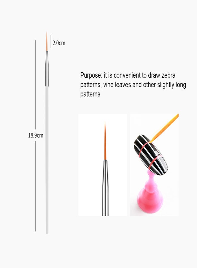 20PCS Nail Art Brush Kit Nail Painting Brush Pen Wood Nail Dotting Pen with Carry Bag - Image 5