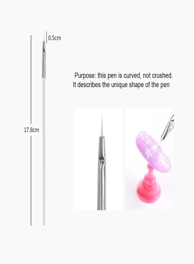 20PCS Nail Art Brush Kit Nail Painting Brush Pen Wood Nail Dotting Pen with Carry Bag - Image 3