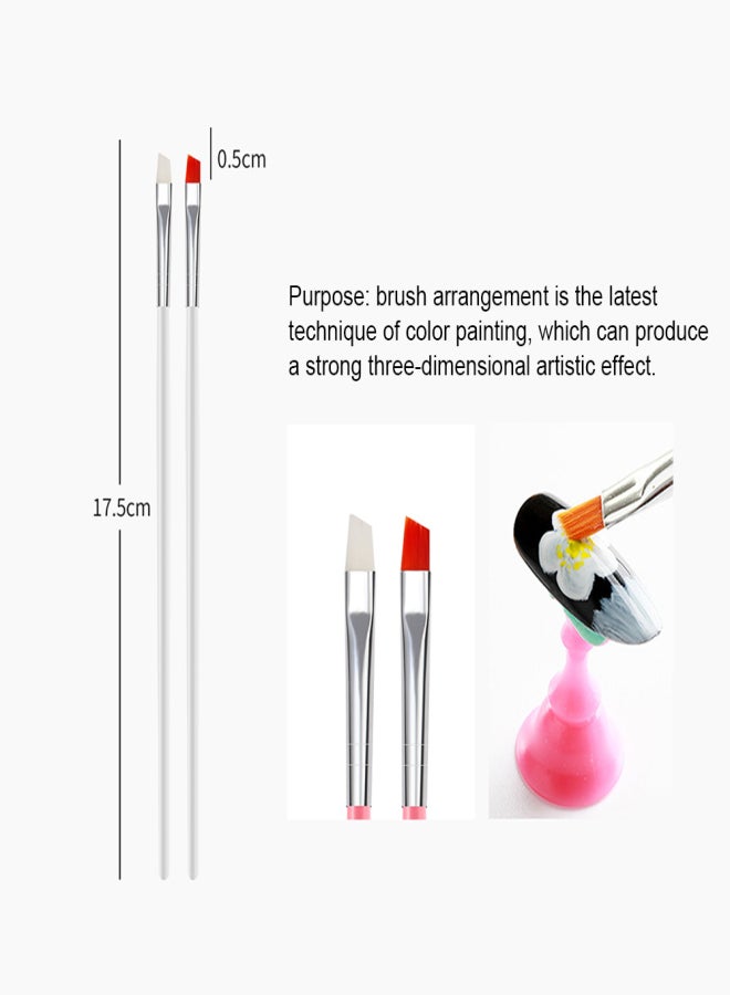 20PCS Nail Art Brush Kit Nail Painting Brush Pen Wood Nail Dotting Pen with Carry Bag - Image 2