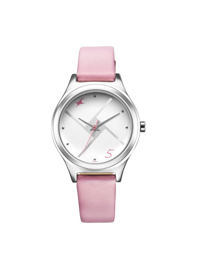 fastrack Stunners Women's Watch 6152SL08 – Silver Dial, Pink Leather Strap, Quartz Movement, 40mm Case - Image 1