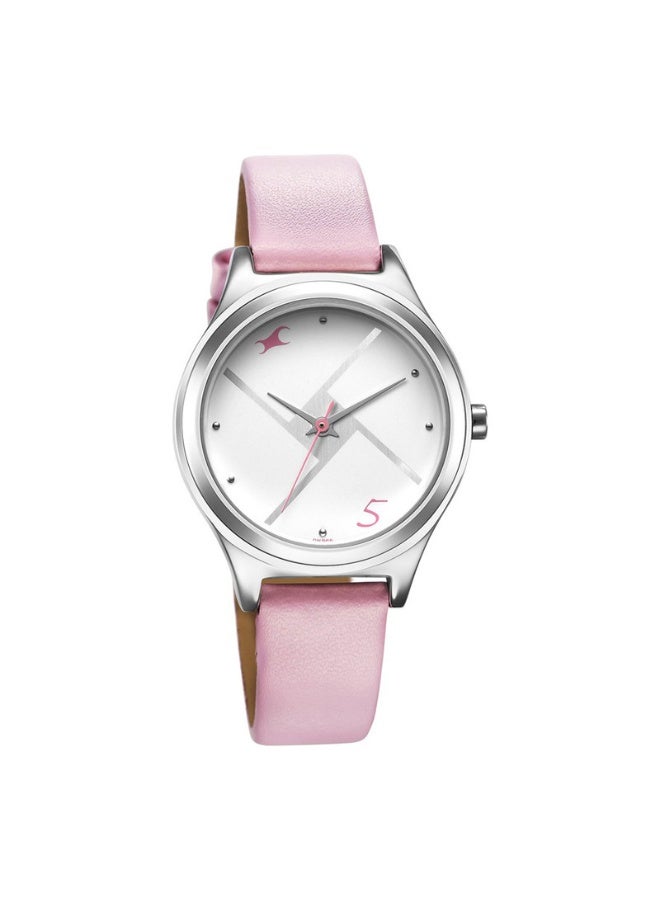 fastrack Stunners Women's Watch 6152SL08 – Silver Dial, Pink Leather Strap, Quartz Movement, 40mm Case - Image 2