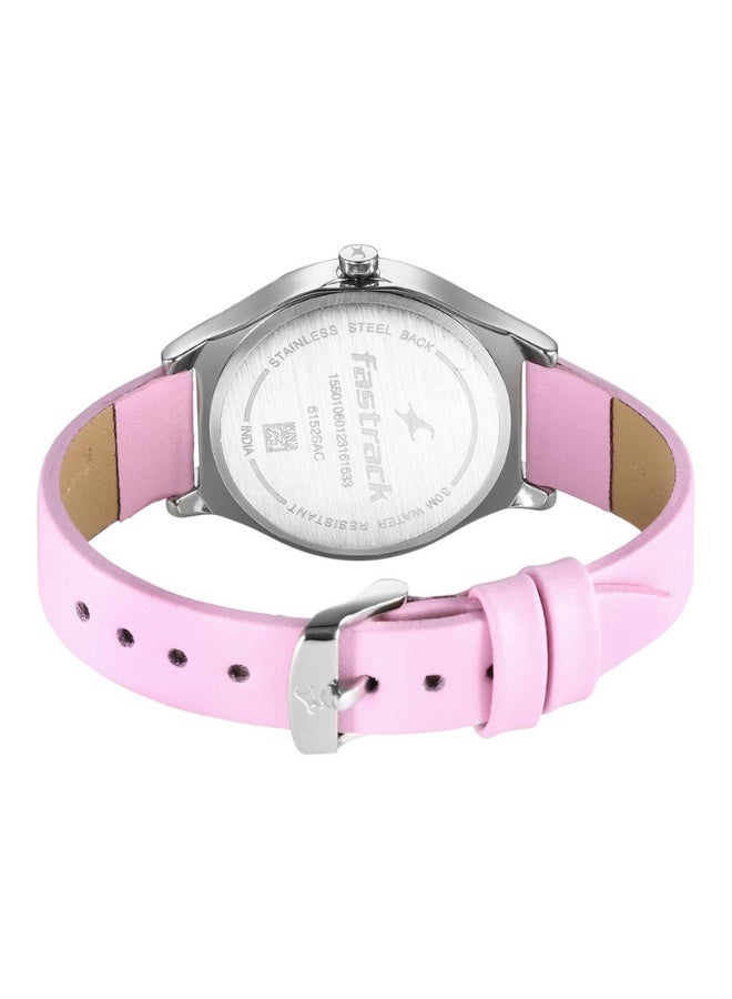 fastrack Stunners Women's Watch 6152SL08 – Silver Dial, Pink Leather Strap, Quartz Movement, 40mm Case - Image 5