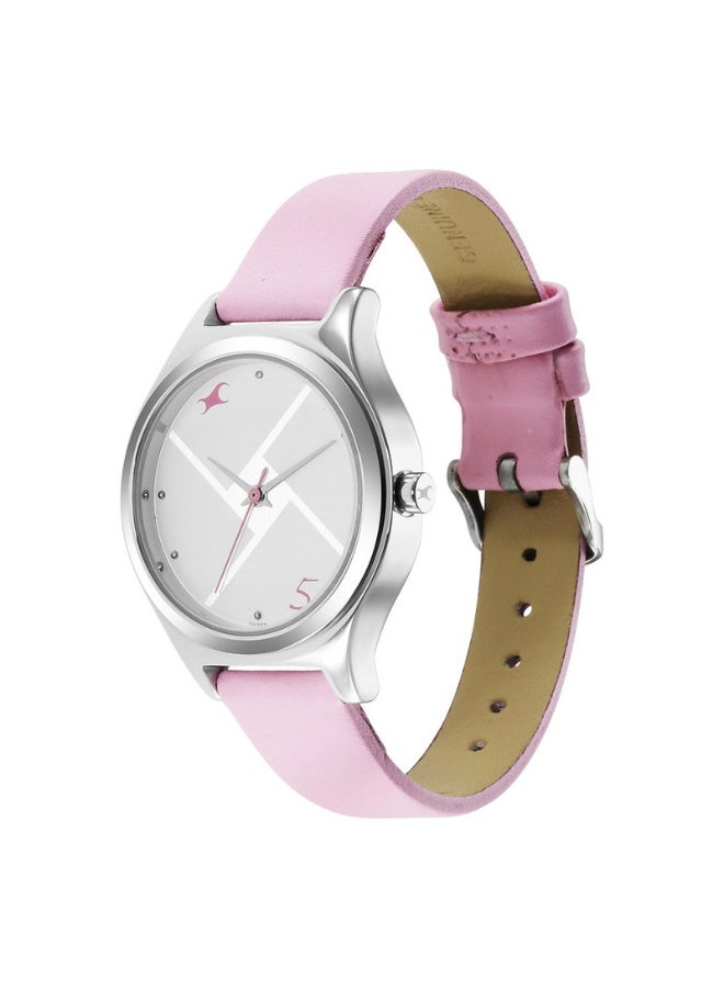 fastrack Stunners Women's Watch 6152SL08 – Silver Dial, Pink Leather Strap, Quartz Movement, 40mm Case - Image 3