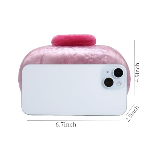 GSYPS Acrylic Evening Clutch Bag for Women Shell Shape Shoulder Crossbody Bag Glitter Marble Purse Handbag Pink - Image 2