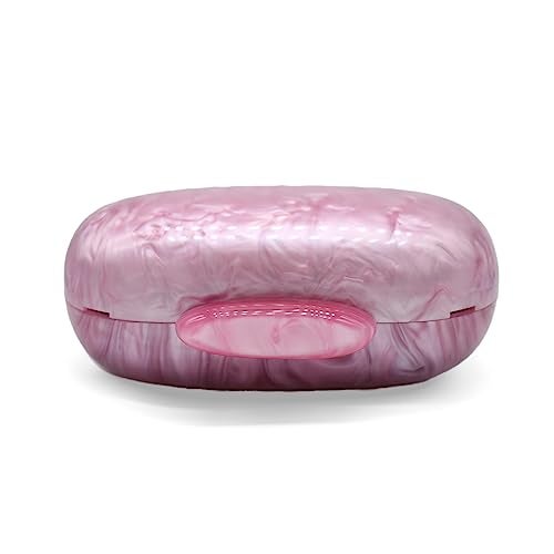GSYPS Acrylic Evening Clutch Bag for Women Shell Shape Shoulder Crossbody Bag Glitter Marble Purse Handbag Pink - Image 5