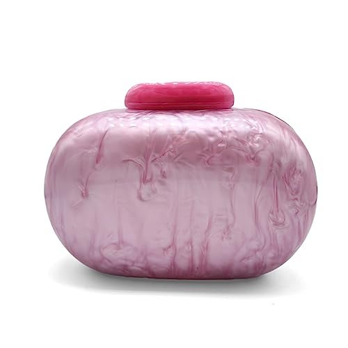 GSYPS Acrylic Evening Clutch Bag for Women Shell Shape Shoulder Crossbody Bag Glitter Marble Purse Handbag Pink - Image 1