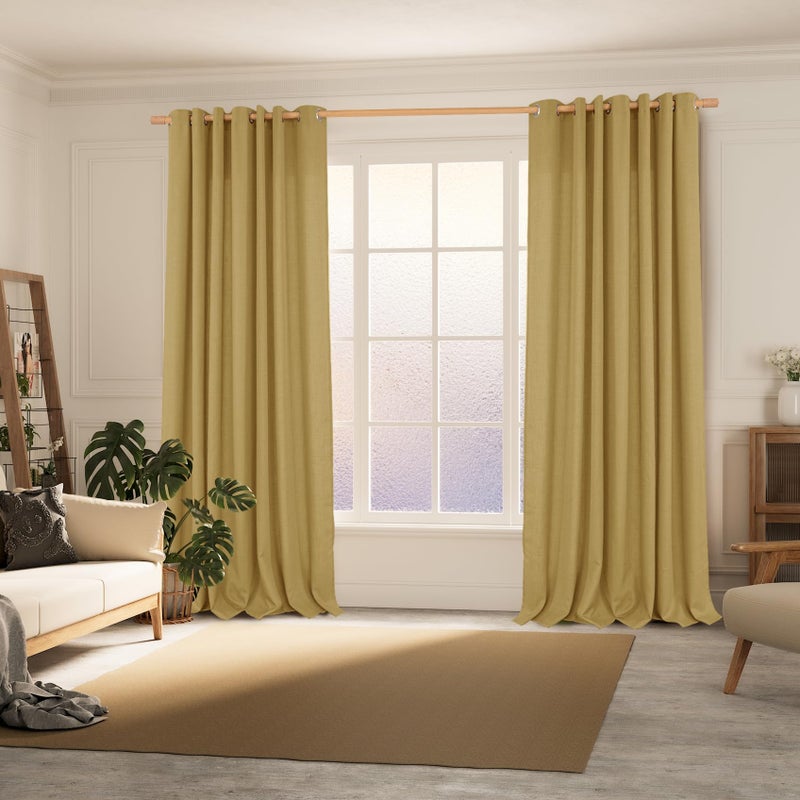 BGment Faux Linen Curtains for Living Room 84 Inch Length 2 Panels Set, Burlap Textured Thick Long Curtains Light Filtering Privacy Window Curtain Drapes with Grommet, 52 Inch Wide Each Panel, Taupe - Image 2
