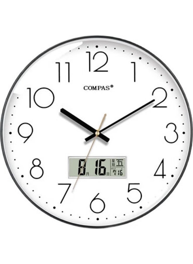 Compas Wall Clock, Living Room Clock, Perpetual Calendar, Simple Quartz Wall Clock, C3242Y, Piano Black, 28Cm - Image 3