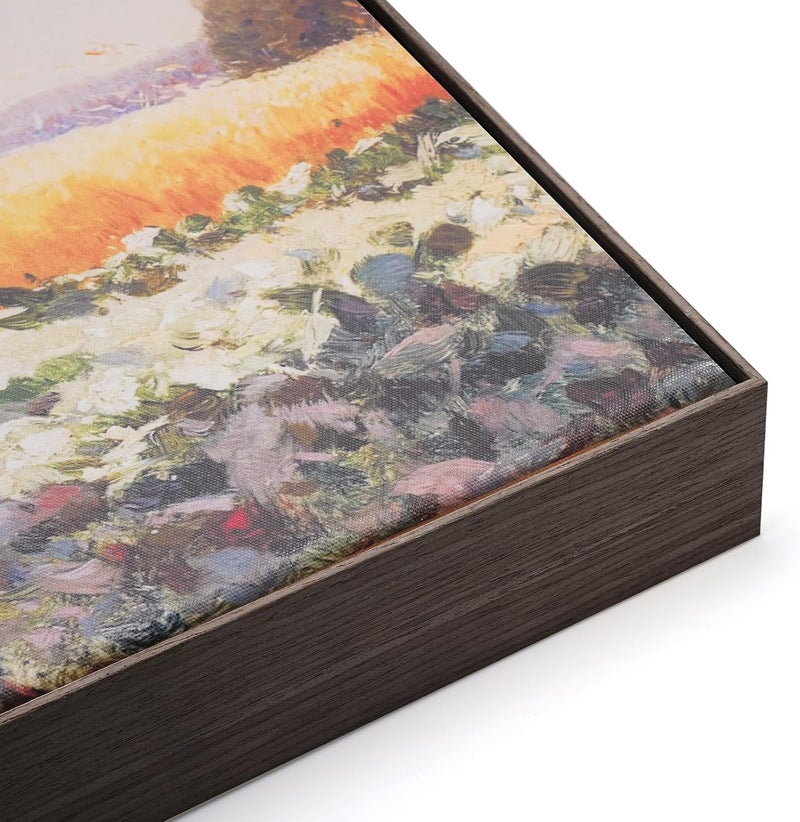 Akfado Floating Frame for 20x30 Stretched Canvas with 1.5" Deep, DIY Floater Oil Painting Frames for Flower Floral Pop Fun Art Prints, Memorial Gift for Housewarming, No Glass & Back (Dark Brown) - Image 1