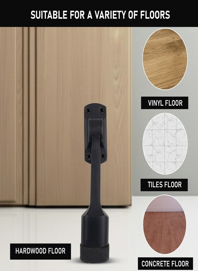 DHSVS Premium 5-Inch Door Stopper for Main Door with Bullet Black/Stopper with Rubber Grip for Home,Office and Hotel(Pack of 1) - Image 3