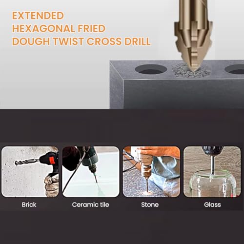 Serplex 14PCS Alloy Steel Carbide Drill Bits for Ceramic Tiles Glass Marble Concrete 3 4 5 6 8 10 12mm High Impact 4-Edge Sawtooth Power Hex Shank Hole Opener - Image 5