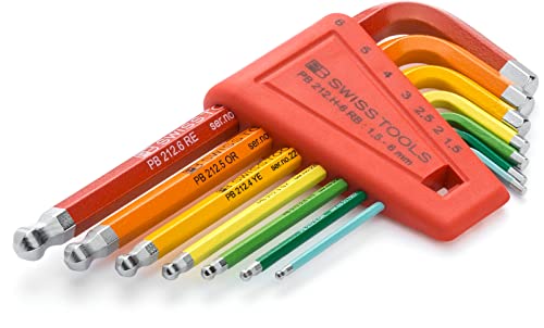 PB Swiss Tools Hexagon Socket Set PB 212.H-6 RB | 100% Swiss Made | 7-Piece Hex Key Set 1.5/2/2.5/3/4/5/6 mm for Screwdriving Work in Industry and Crafts - Image 1