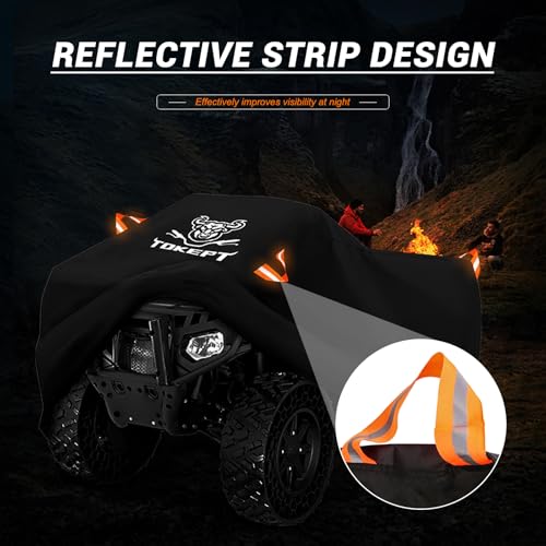 Tokept ATV Cover, Waterproof Heavy Duty 4 Wheeler Cover Quad Cover All Season Weather Proof Outdoor UV Protection for 57 Inch Polaris Kawasaki Yamaha Suzuki Honda (Black Small) - Image 5