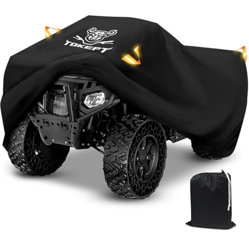 Tokept ATV Cover, Waterproof Heavy Duty 4 Wheeler Cover Quad Cover All Season Weather Proof Outdoor UV Protection for 57 Inch Polaris Kawasaki Yamaha Suzuki Honda (Black Small) - Image 1
