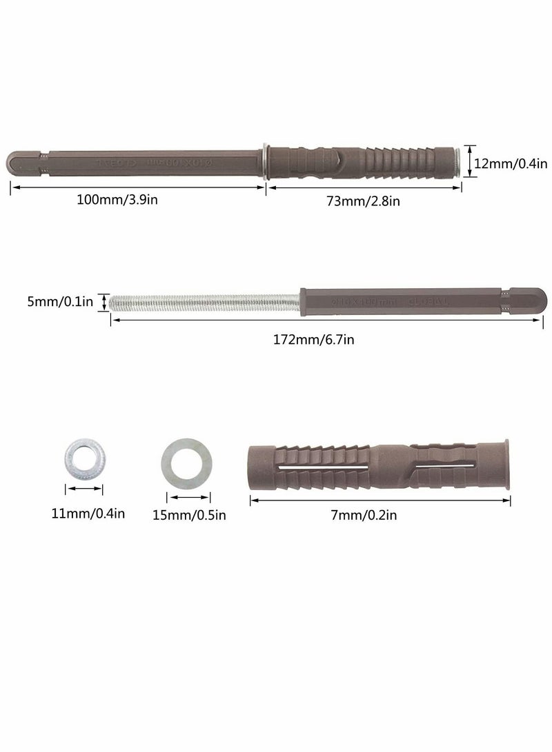 Brackets, Concealed Shelf Brackets, Floating Shelf Bracket with Screws Fixings Adjustable Heavy Duty Hardware, Floating Board Shelves, for DIY Custom, 8 Pcs (Ø10 x 100mm) - Image 3