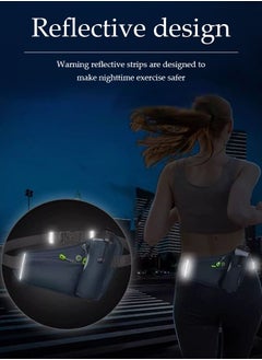 DUNISO Running Waist Pack ，Belt Bag with water bottle holder reflective strip, adjustable belt, suitable for both men and women, suitable for jogging, cycling, and walking, black  - Image 3