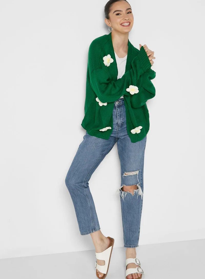 Ginger 3D Daisy Detail Cardigan