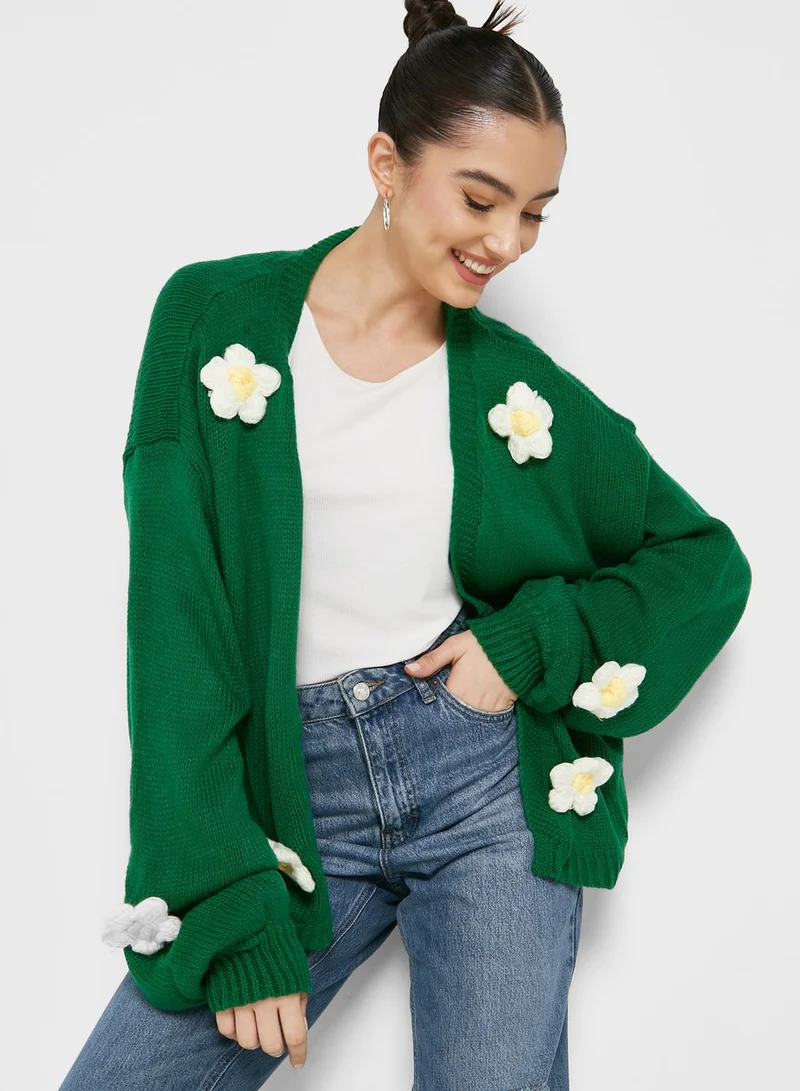 Ginger 3D Daisy Detail Cardigan