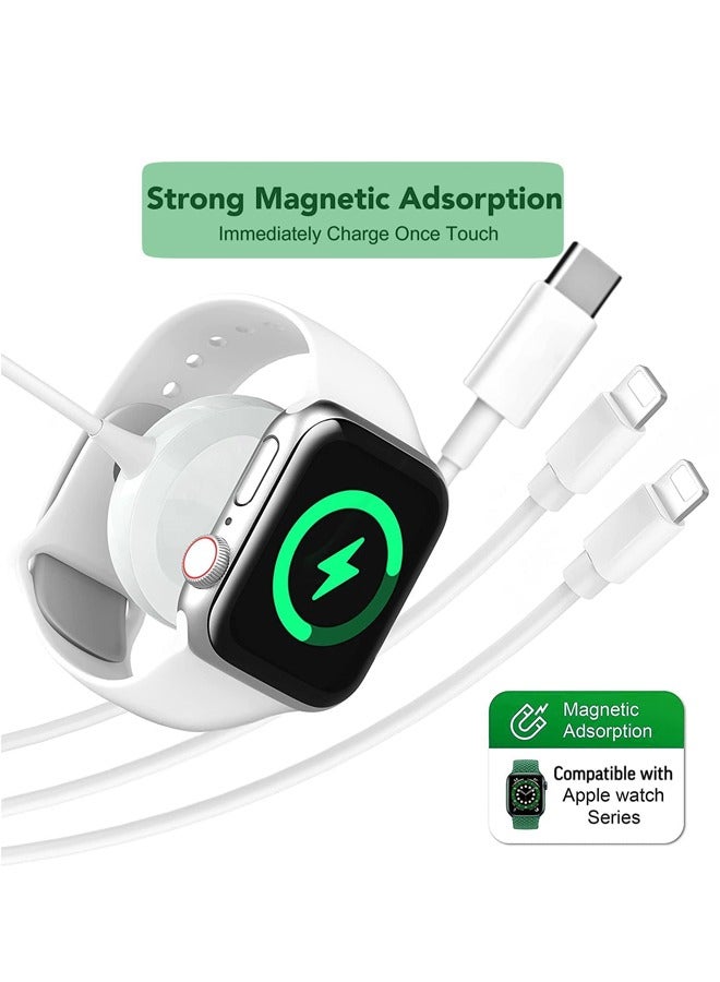 Excefore USB C Charging Cable for iPhone and iWatch, Fast 3 in 1 Magnetic Wireless Charger with 2 Cables Compatible with Apple iPhone  - Image 3