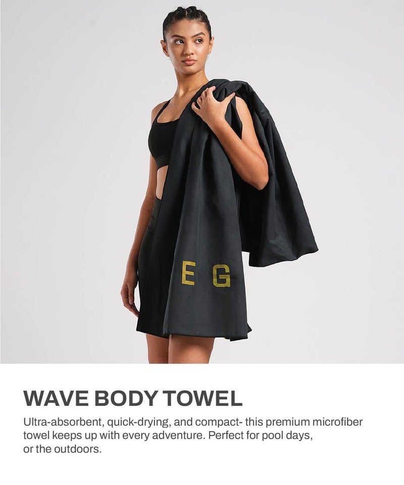 TEGO Wave Full-Body Towel | Quick-Dry, Compact Microfiber Towel for Gym, Swim & Travel | 150 x 75cm Full Length Towel - Blue - Image 5